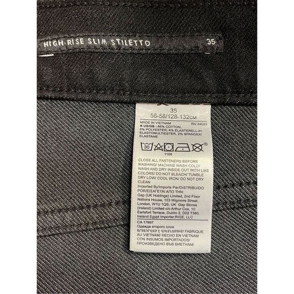 Banana Republic Black High-Rise Slim Stiletto Jean Size 35 nwt (3251)Measurement - Picture 8 of 9